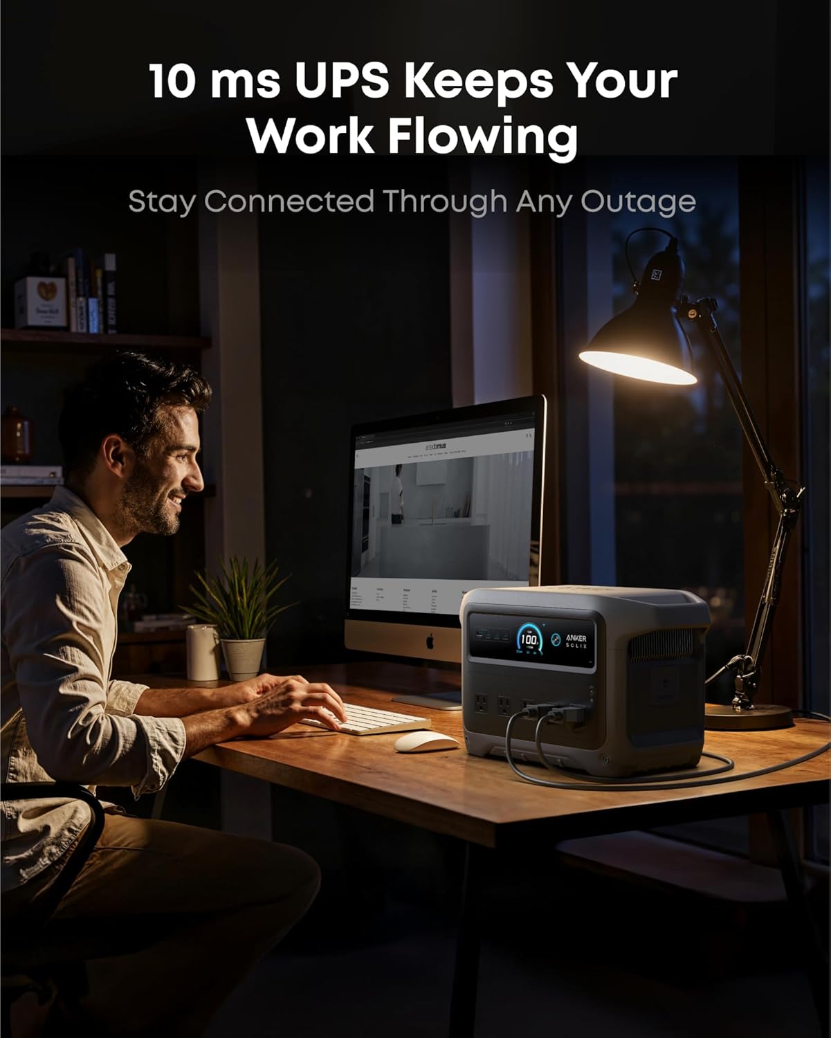 Anker SOLIX C1000 Gen 2 Portable Power Station, 2,000W (Peak 3,000W) Solar Generator, Full Charge in 49 Min, 1,024Wh LiFePO4 Battery for Home Backup, Power Outages, and Camping (Optional Solar Panel)