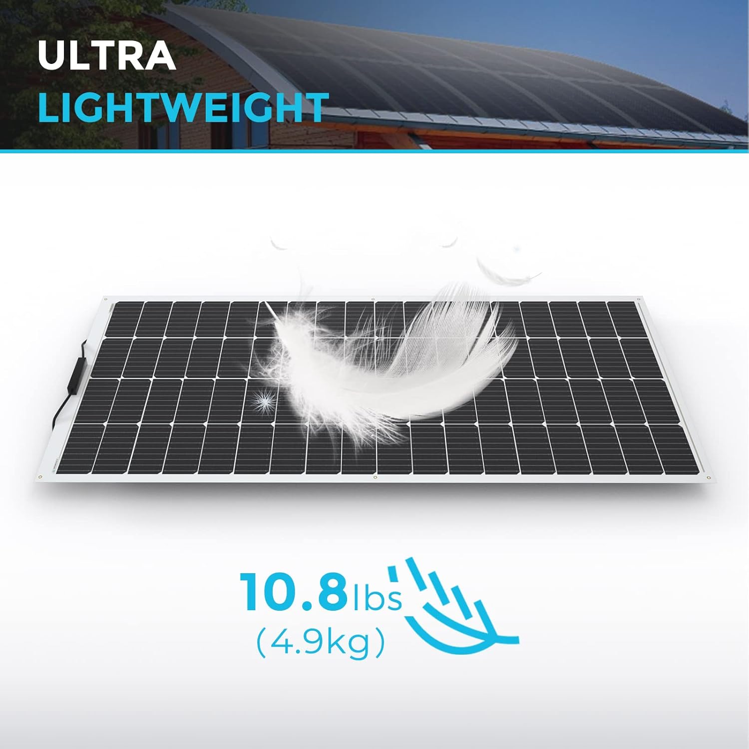 Renogy Flexible Solar Panel 200W, 240° Ultra Flexible 200 Watt Solar Panel 12 Volt for Marine RV Cabin Van Car Uneven Surfaces Off-Grid Essentials