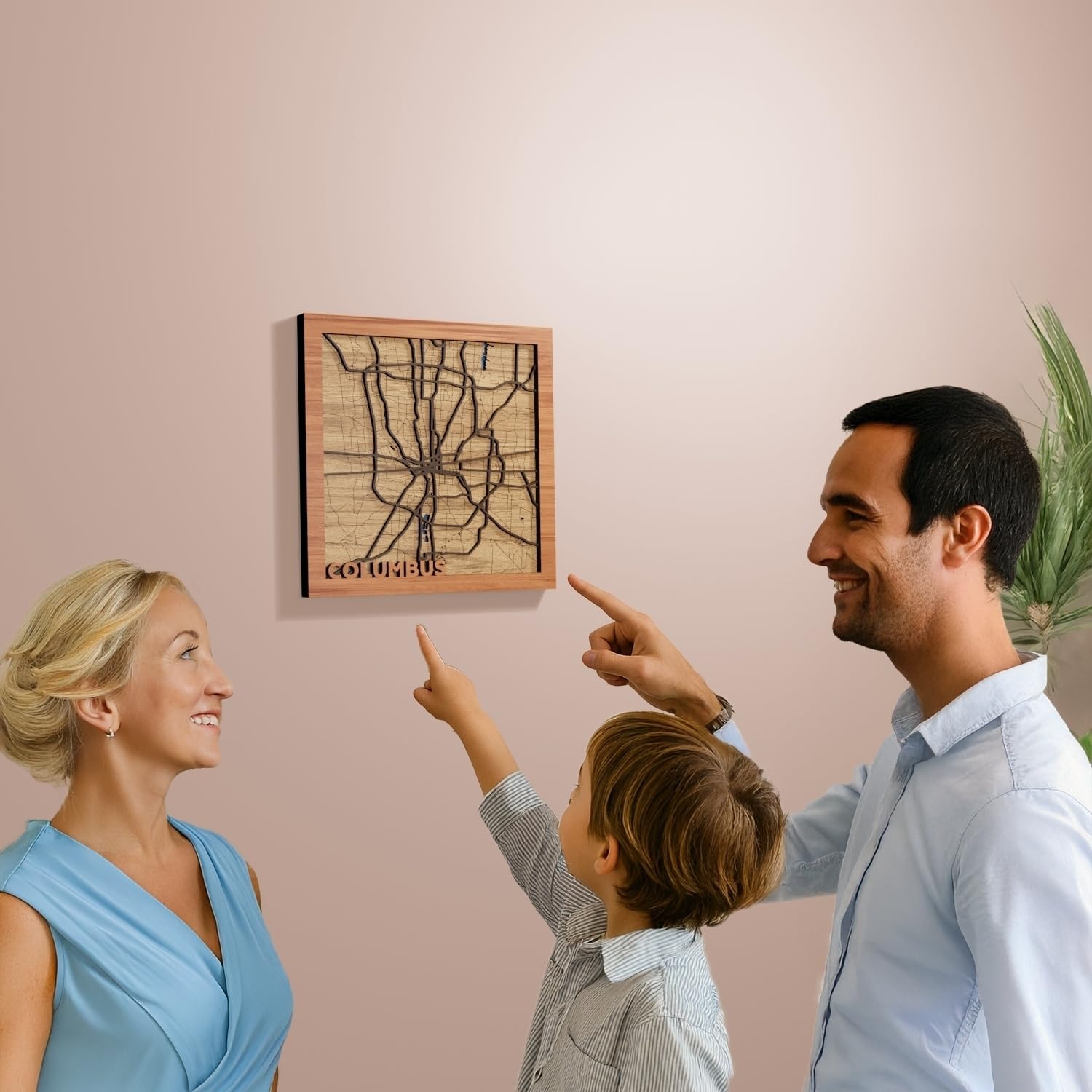 Columbus, OH, Home Essentials & Accessories, 3d Wood Map - Handmade in the USA - Cbus, Ohio Gift and Souvenir Maps