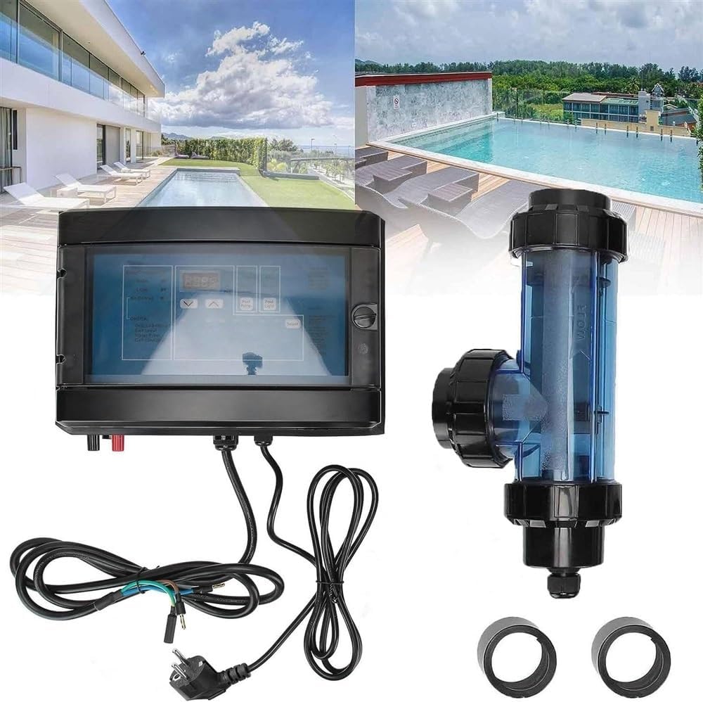 Salt Water Chlorination System for Above Ground Swimming Pool up to 25000 Gallons Pool Chlorinator Saltwater Electronic Chlorine Generator,50g/h (Size : 50g/h)