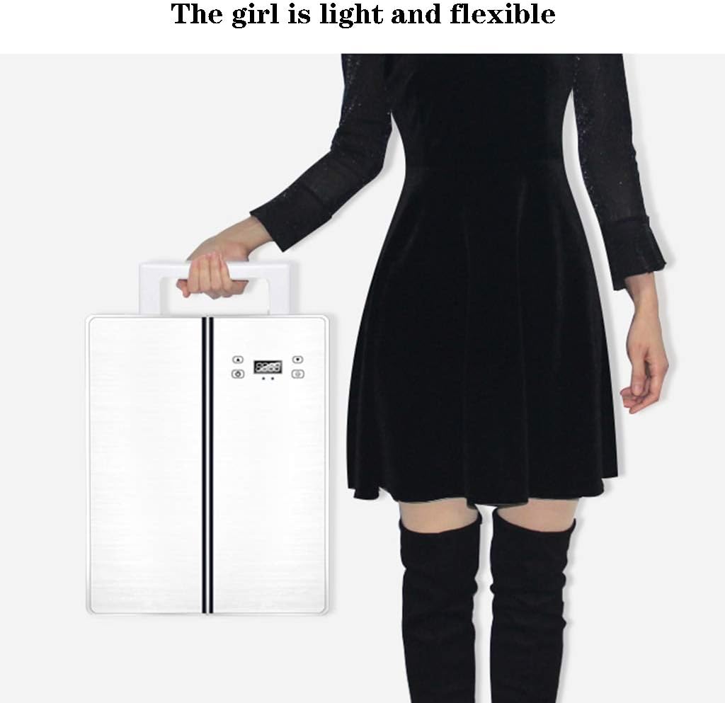 Car Freezer Portable Car Refrigerator,25L Large-Capacity Home Dormitory Two-Door Car Fridge, Car Cooling and Heating Silent Mini Freezer, 68W 12V 220V (Color : Silver, Size : 33 * 44 * 35cm)