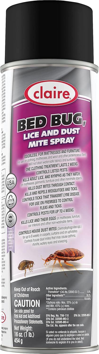 Claire CL006-12pk Bed Bug Killer; 16 Oz. Net Wt.,12 Count