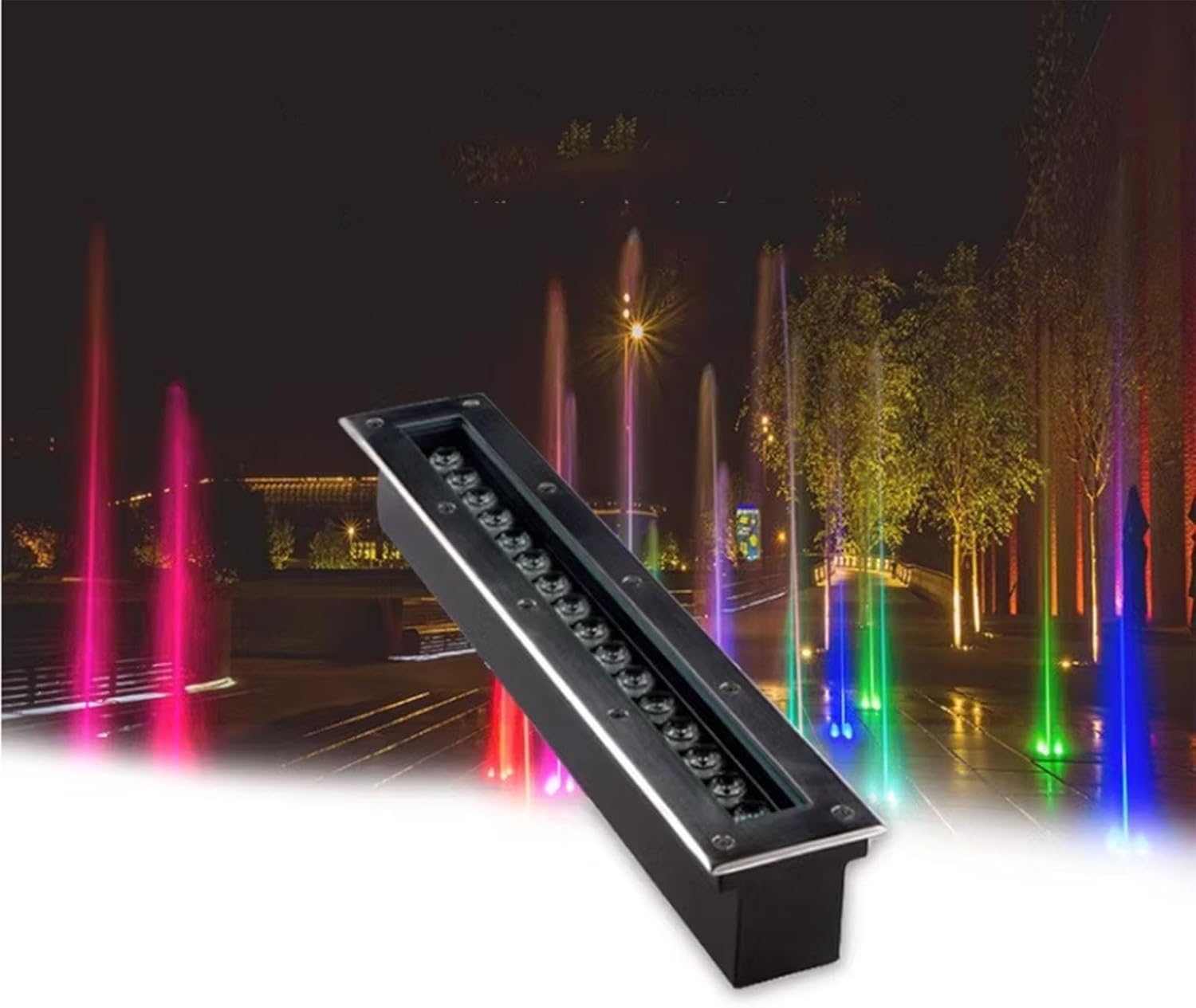 LED Ground Spotlight Low Voltage In-ground Lights AC12/24/220V LED Landscape Light IP65 Waterproof Strip Buried Light Embedded Underground Lamp for Pathway Walkway Sidewalk Yard