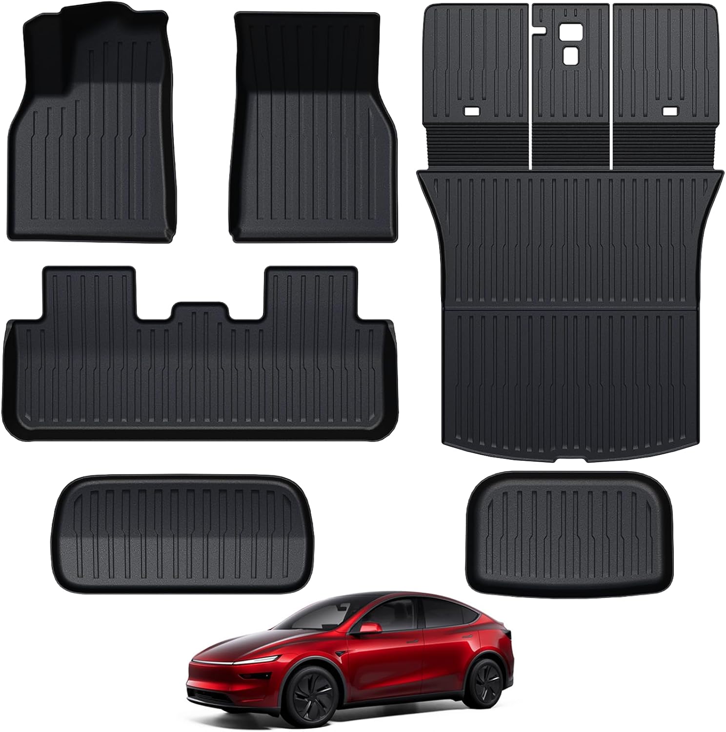Floor Mats for 2026 2025 Tesla Model Y Juniper, Full Coverage All Weather Floor Mat Cargo Liner Trunk Mat Frunk Backrest Mats Accessories (Not fit Standard)
