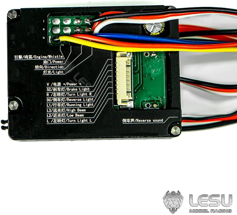 LESU CNC L6 V6 V8 Sound System and LED Light Modules Two-in-one for 1/14 RC Truck Construction Car Model Parts