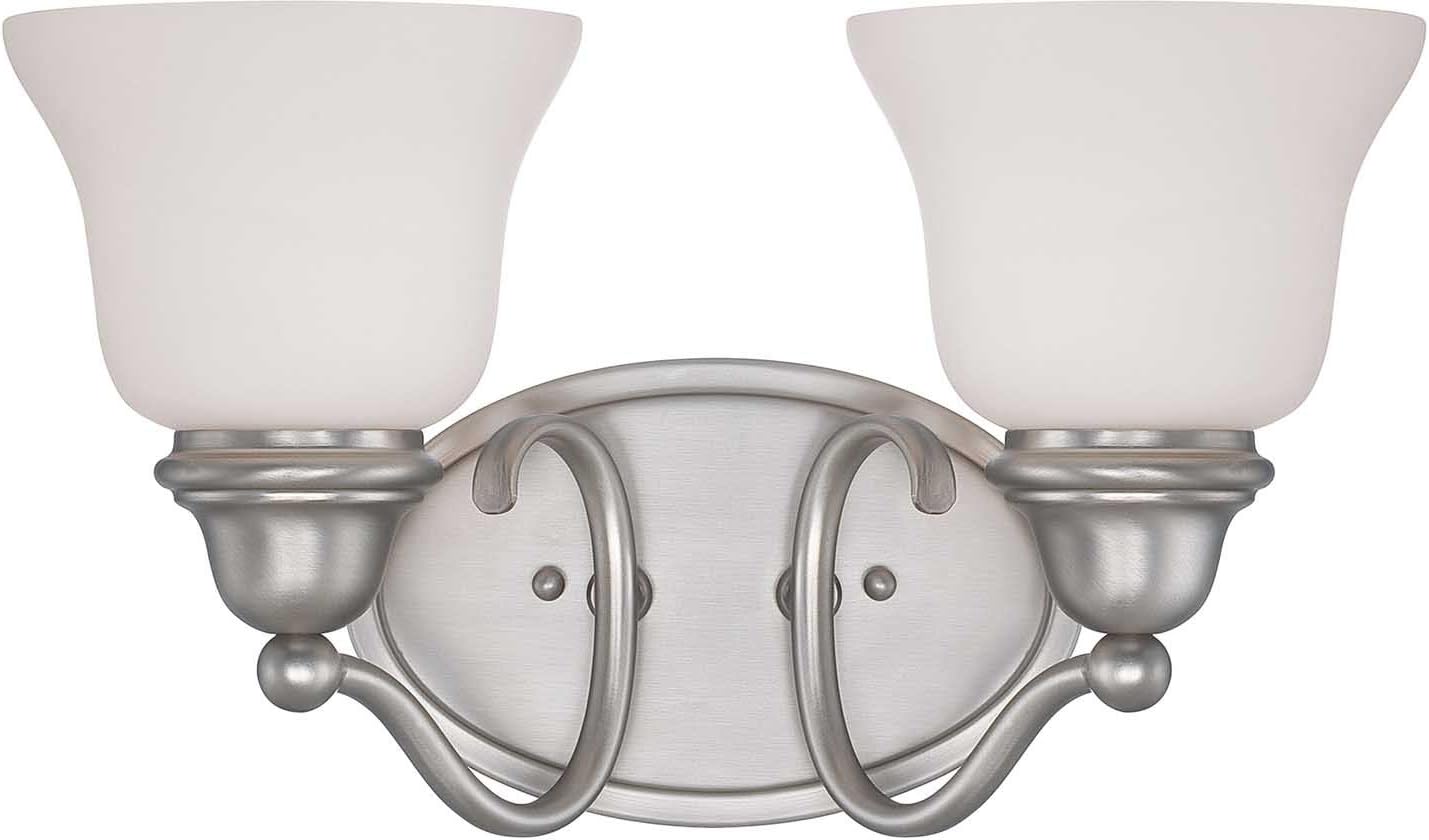 Savoy House 8-6837-2-69 Yates White Glass Bathroom Vanity Wall Light, 2-Light 120 Total Watts, 9