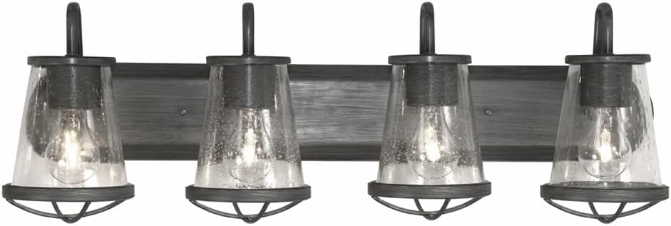 Designers Fountain 87004-WI 30in Darby 4-Light Bathroom Vanity Light Fixture, Weathered Iron