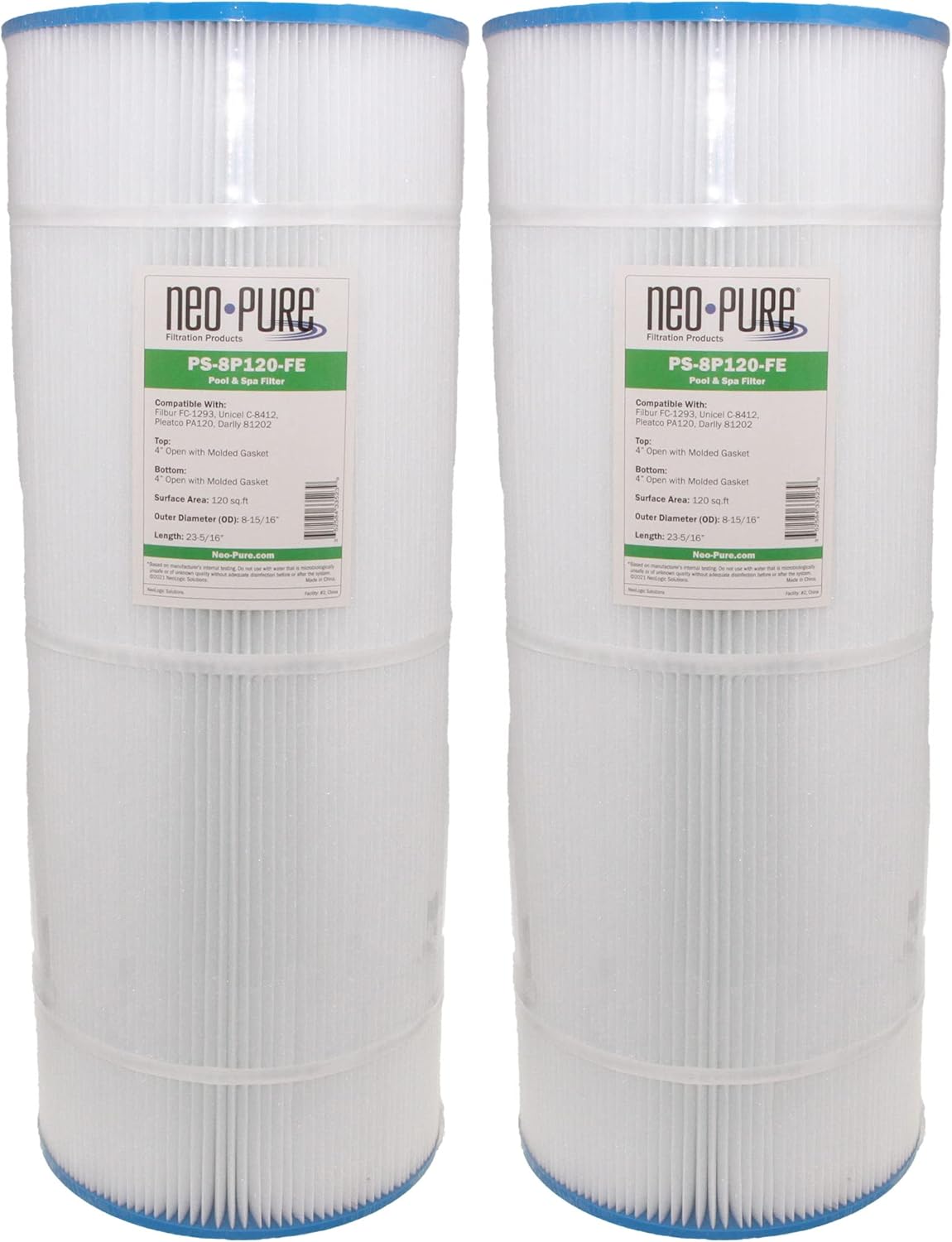 Neo-Pure PS-8P120-FE Pool and Spa Filter 8-15/16