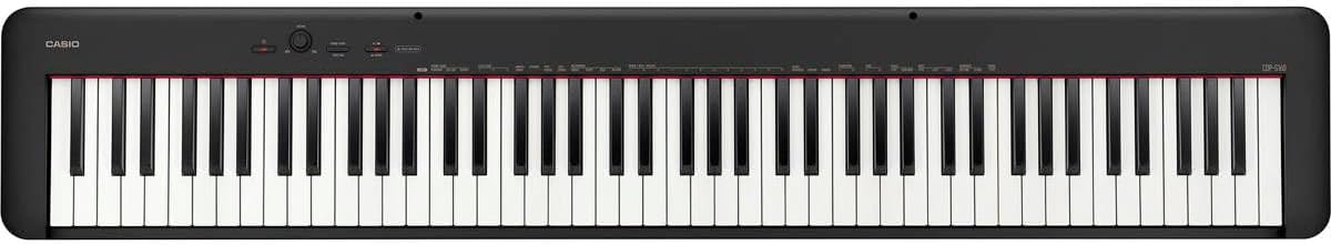 Casio CDP-S160 88-Key Compact Piano Keyboard with Touch Response, Black, Bundle with H&A Studio Headphones, Stand, Bench, Sustain Pedal