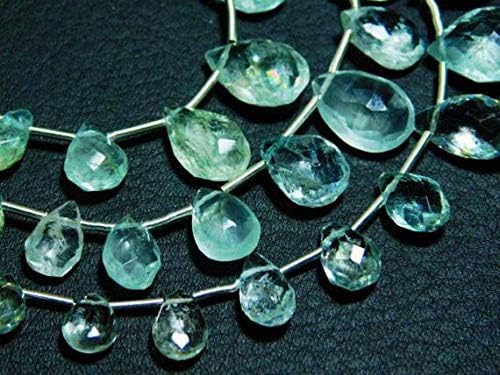 JP_BEADS AA-Aquamarine Faceted Pear Briolette- 8