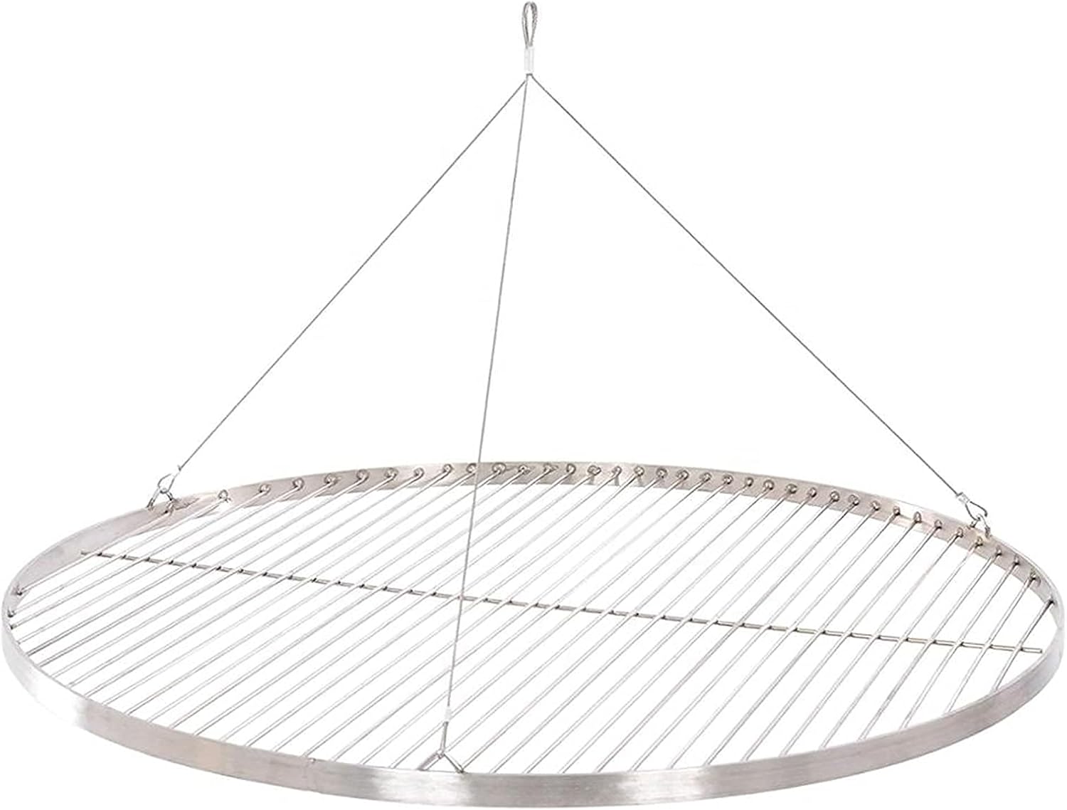 Patio Charcoal Tripod Hanging Grill, Camping Fire Pit, Portable Outdoor Height-Adjustable Tripod Heater for Campfire Cooking,60×60×130cm