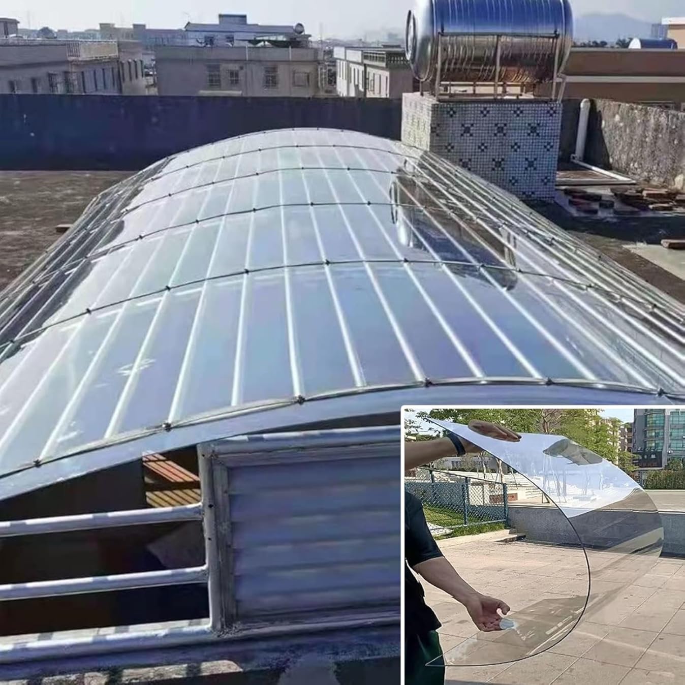 1/2/3mm Thick Polycarbonate Plastic Sheet, Clear Pergola Roofing Canopy Cover, Greenhouse PC Endurance Board, Easy to Cut & Bend Waterproof Panels Canopies,Sunrooms and Enclosu(THK-3mm,0.8x15m/2.62x49