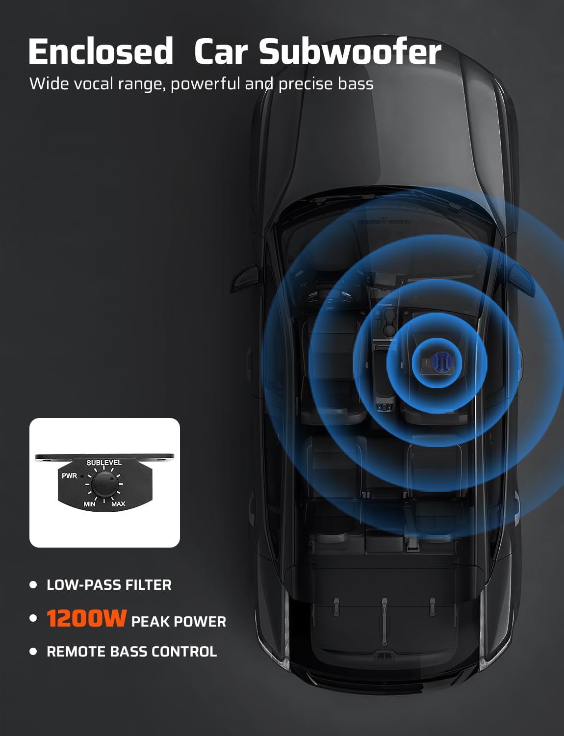 Ehaho Slim Under Seat Subwoofers with AMP, 10 inch Powered Subwoofer with Amplifier and RGB Lights, APP and Remote Control for Music Sync and Lighting Chasing Effects, Car Truck Audio Subwoofer