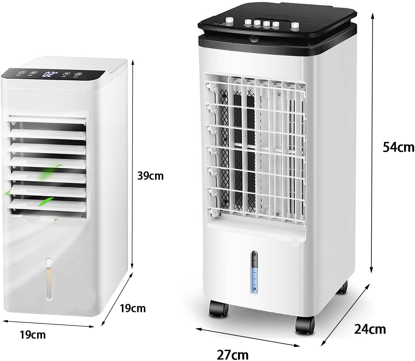 JSDMBD Portable Air Conditioners Portable Evaporative Air Cooler Floor Air Conditioner Cooling Small Electric Fan, Humidification and Purification, Three Speeds, Wide-Angle Swing, Remote Control