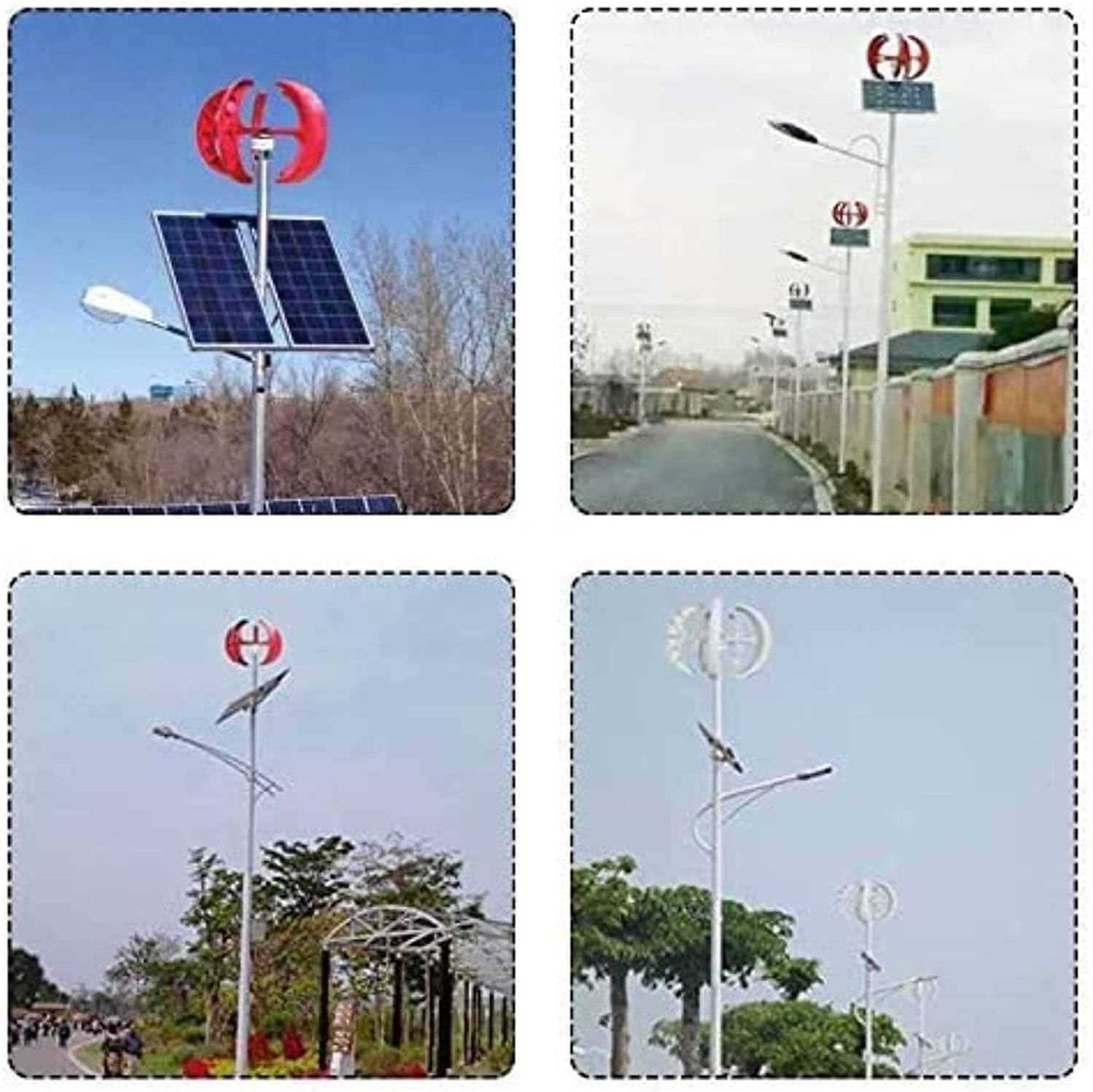 LiuSj JUnSt Wind Power Turbines Generator 8000W 12/24/48V 5 Blades Generator Lantern Wind Turbines Vertical Axis for Streetlight+Controller