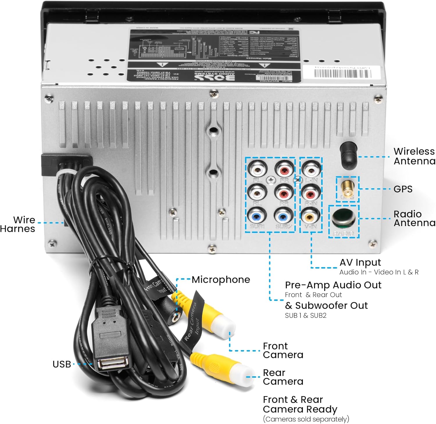 BOSS Audio Systems BVCP9700A Car Stereo - Apple CarPlay, Android Auto, Double Din, 7 Inch Touchscreen, Bluetooth, No CD DVD Player, AM/FM Radio Receiver