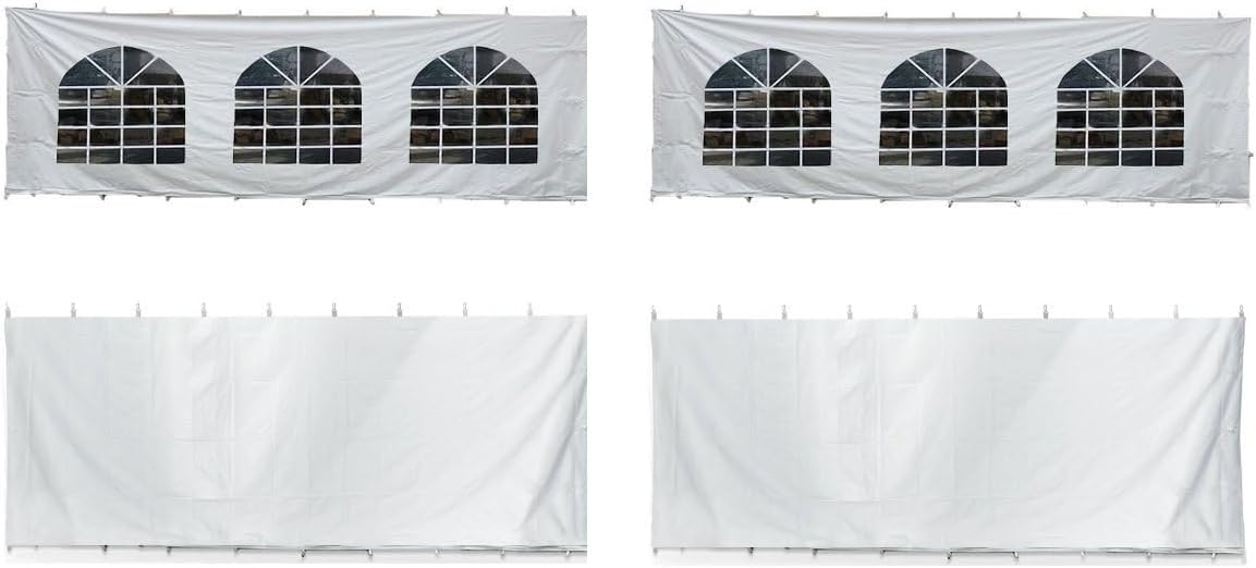 TentandTable 30' x 30' Premium Blockout Sidewall Kit for Commercial Outdoor High Peak Frame Party & Pop Up Canopy Tents with 8 Foot Tall Legs, 16 oz PVC White Vinyl, Wall Only, Tent Not Included