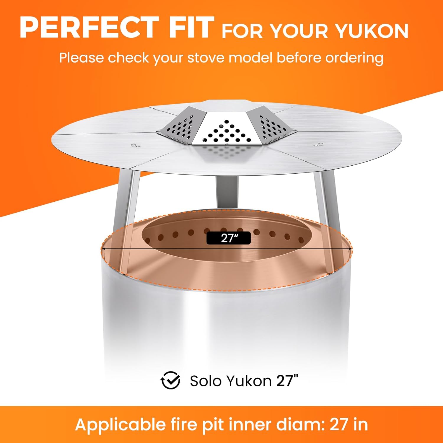 Fire Pit Heat Deflector for Solo Stove Yuokon 1.0/2.0 and Other 27