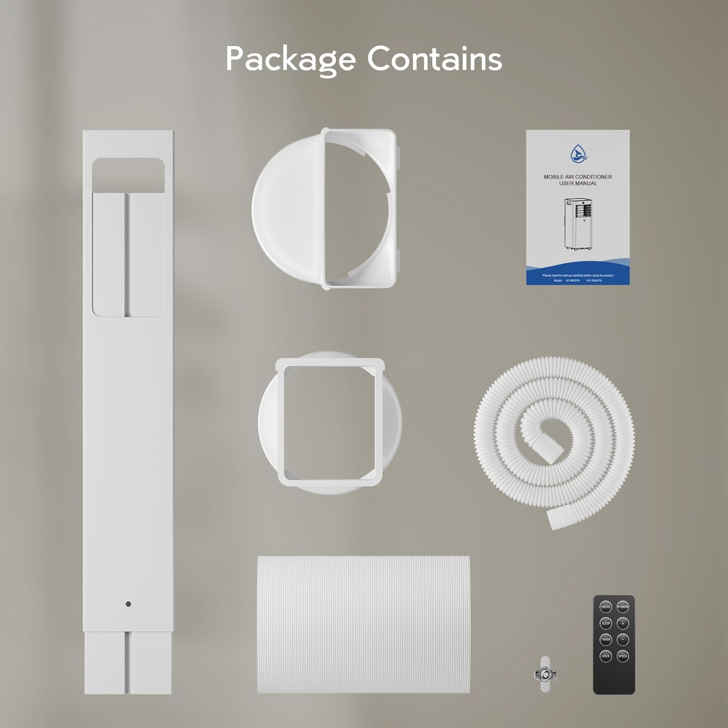 10,000BTU Portable Air Conditioner with Remote Control: Cools up to 450 Sq.Ft, 3-in-1 Portable AC Unit for Rooms, Complete with Installation Kit