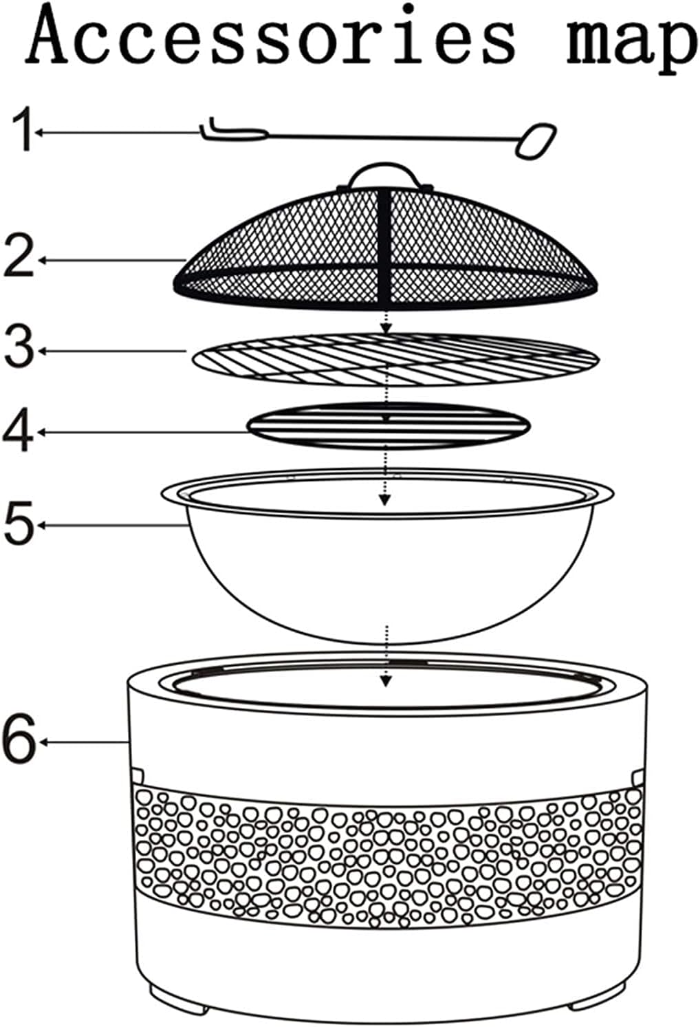 Backyard Patio Garden Fireplace Grill Bowl Outdoor Heaters & Fire Pit Fire Pits for Large with Grill Grate for Camping Picnic Bonfire Patio Backyard Garden Beaches Park