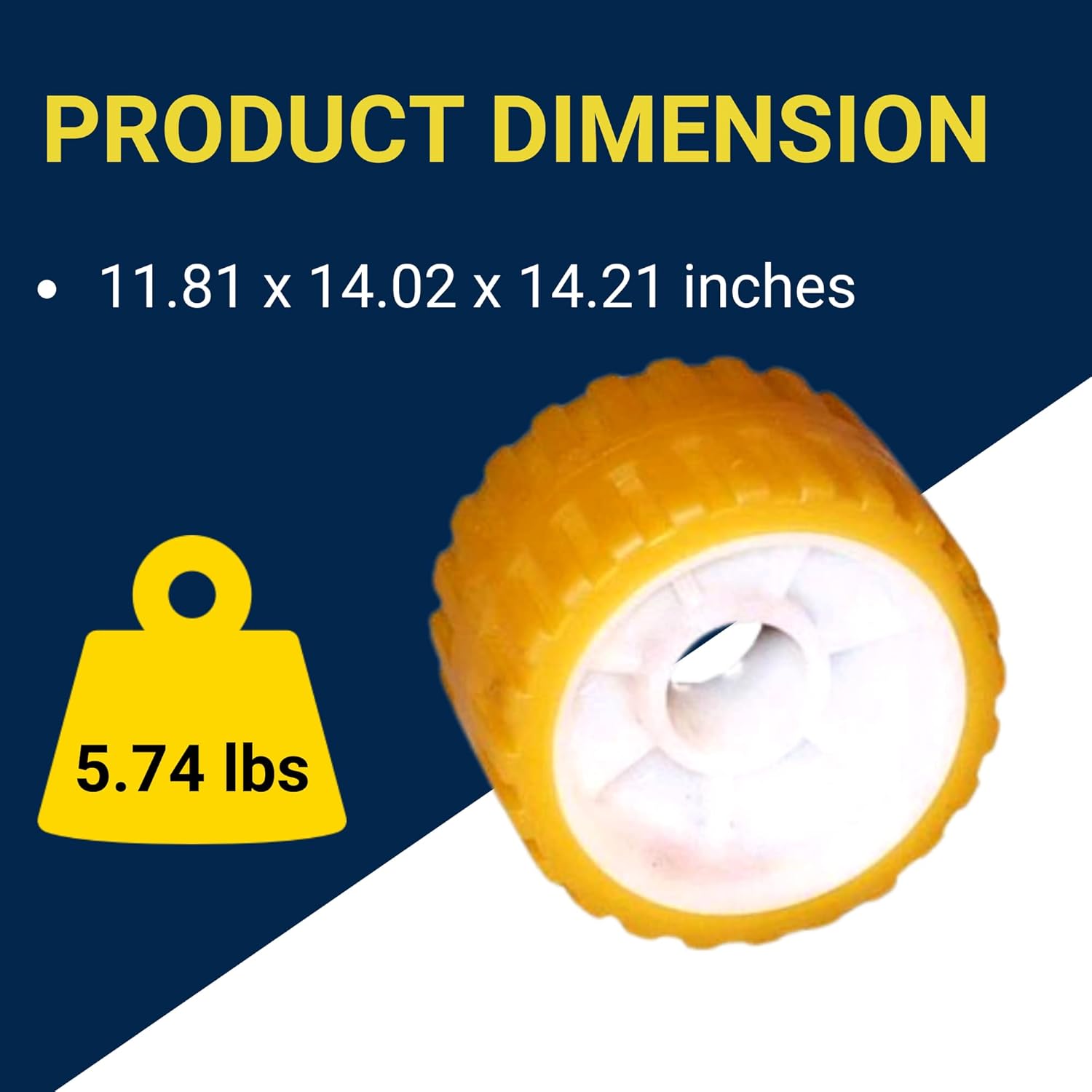 Tie Down Engineering Hull Sav'r 5 inch PVC Ribbed Wobble Roller Kit | 7/8 inch and 1-1/8 inch Shafts | Boat Trailer Parts & Accessories | Boat Trailer Roller Kit