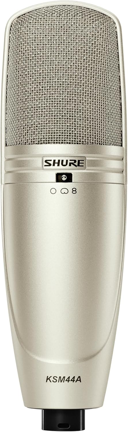 Shure KSM44A Multi-Pattern Condenser Microphone - Large Diaphragm Side-Address Mic with Subsonic Filter, Prethos Advanced Preamplifier Technology and 3 Polar Patterns for Great Recording Flexibility