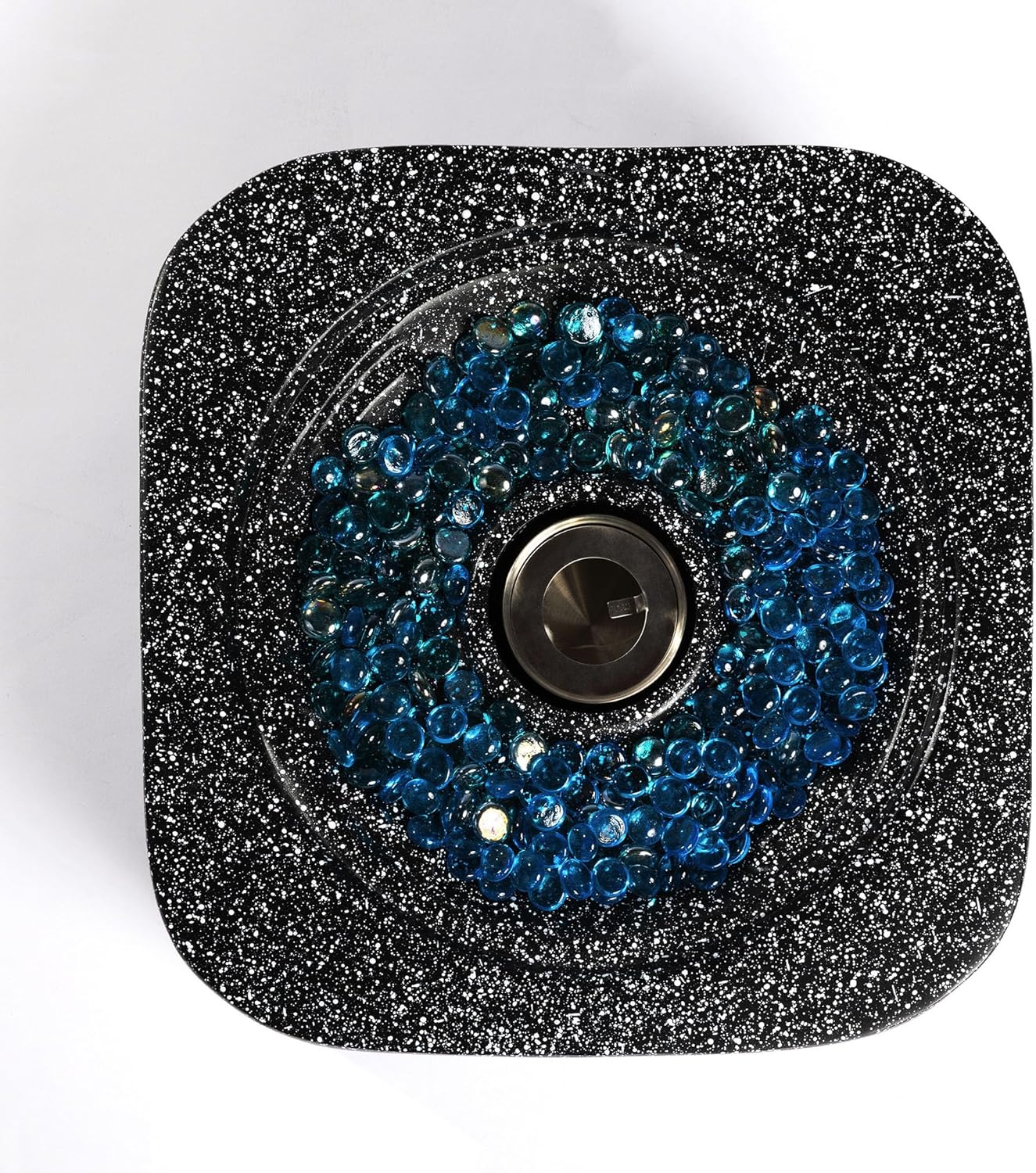 Tabletop Fire Pit (Black) – Portable Outdoor Propane Fire Pit with Lava Rocks, Patio, Deck, Backyard, Camping – Compact Stylish Design