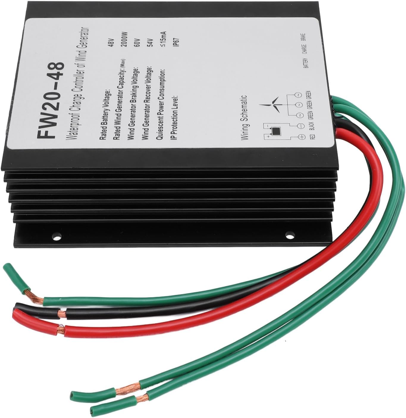 MPPT Wind Turbine Charge Controller 48V IP67 Water , Automatic Braking for 2000W Wind Turbine - Advanced Heat Dissipation, Reliable Protection, Ideal for Renewable Energ