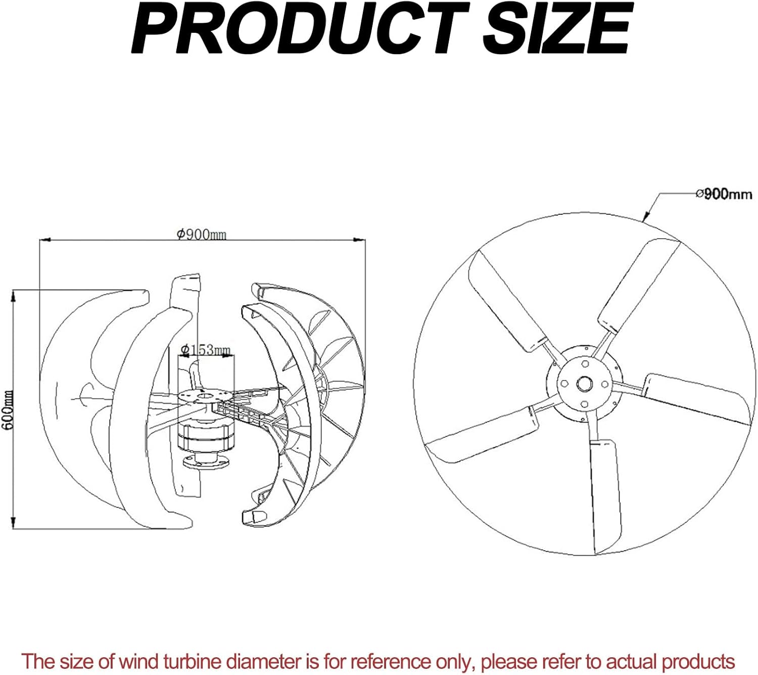 Small Wind Turbine Generator, 200w 12v/24v 5 Blade Vertical Shaft Lantern Type Portable Wind Turbine Generator with Controller, Small Size Suitable for Households, Ships(White,24v)