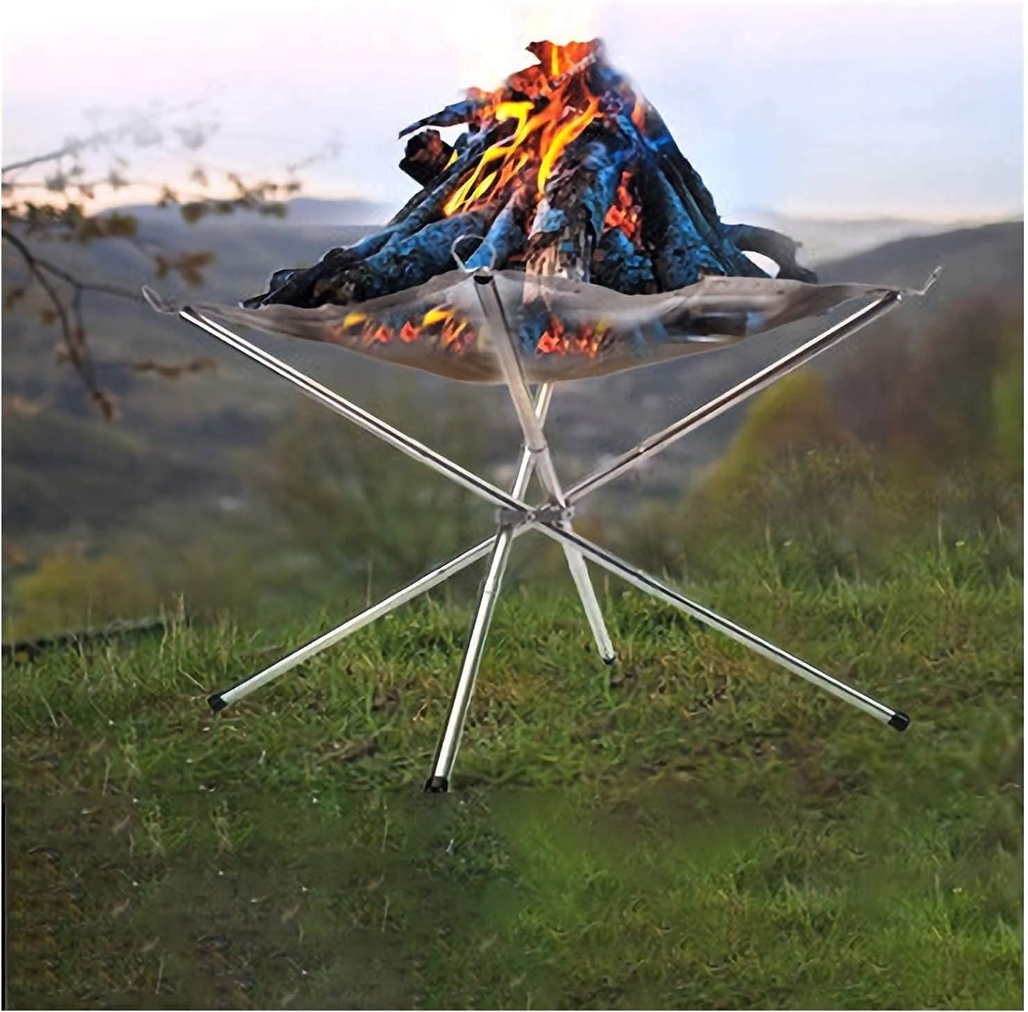 Fire Pit for Outdoor Barbecue, Portable Storage Campfire Stove, Fire Pits for Garden Equipped with Storage Bag and Stand Outdoor Fire Pits are Suitable for Camping, Party Garden