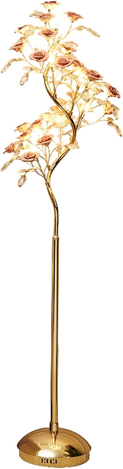 Floor Lamp Living Room Vertical Floor Lamp Simple and Bedroom Study Princess Room Ceramic Crystal Led Lamps