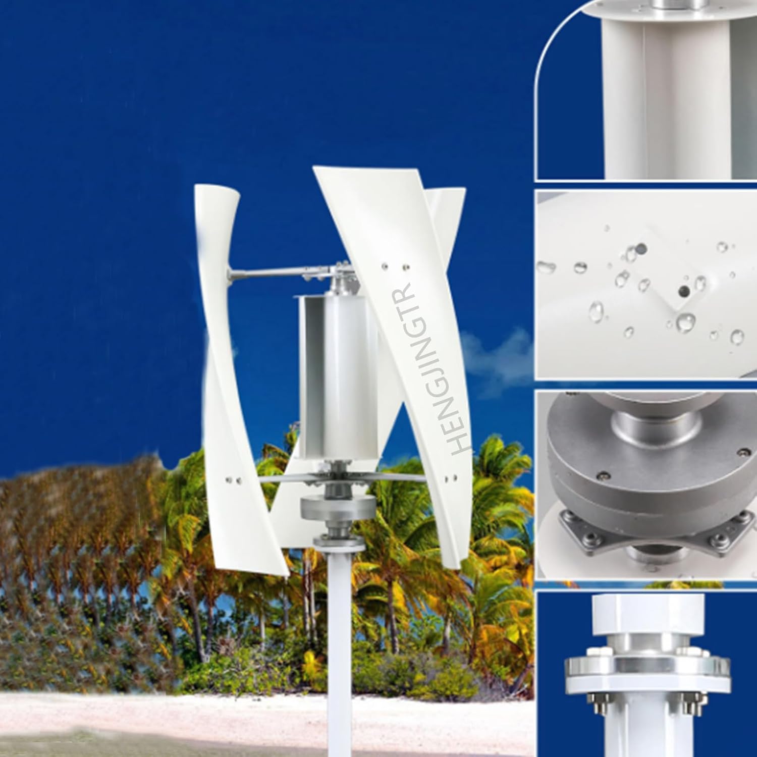 3000W-6000W Vertical Maglev Wind Turbine Generator 12V 24V 48V Low Wind Start Noiseless Wind Turbine Generator 3 Blades with Controller