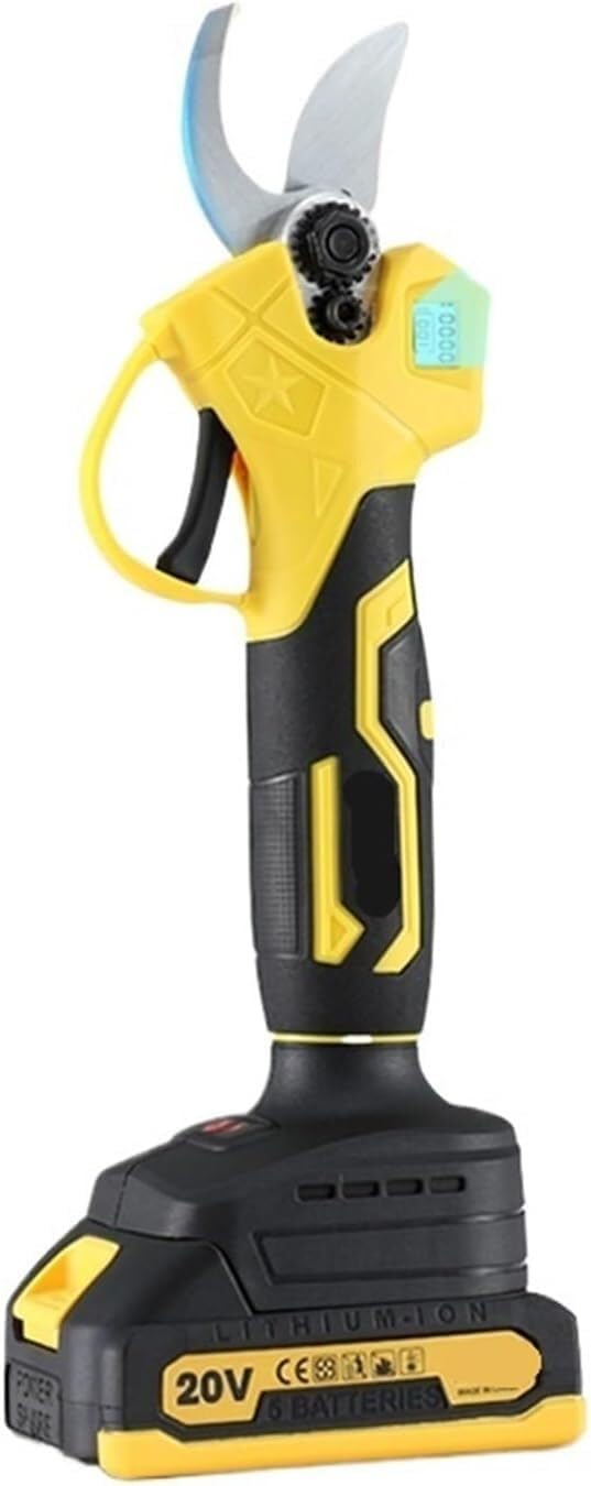 Brushless Electric Pruning Shears 2 Gears 30mm Cordless Electric Scissors Fruit Tree Pruning Tools for 18V Battery for Tree Trimming Branch Cutter(2 Battery)