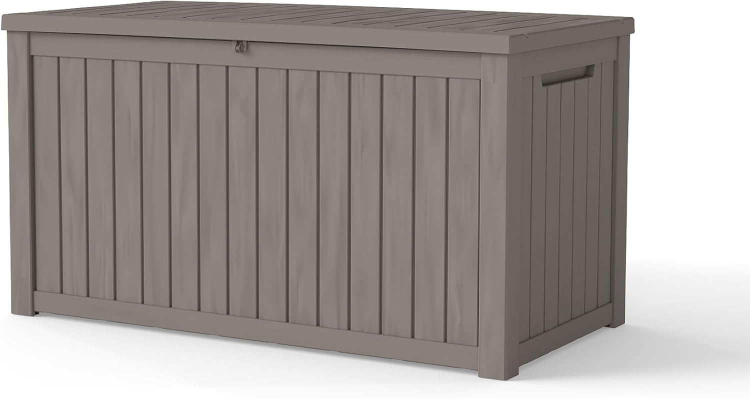 200GAL Deck Box -Grey，Waterproof Outdoor Storage Binfor Patio Furniture，Garden Patio Furniture， Outdoor