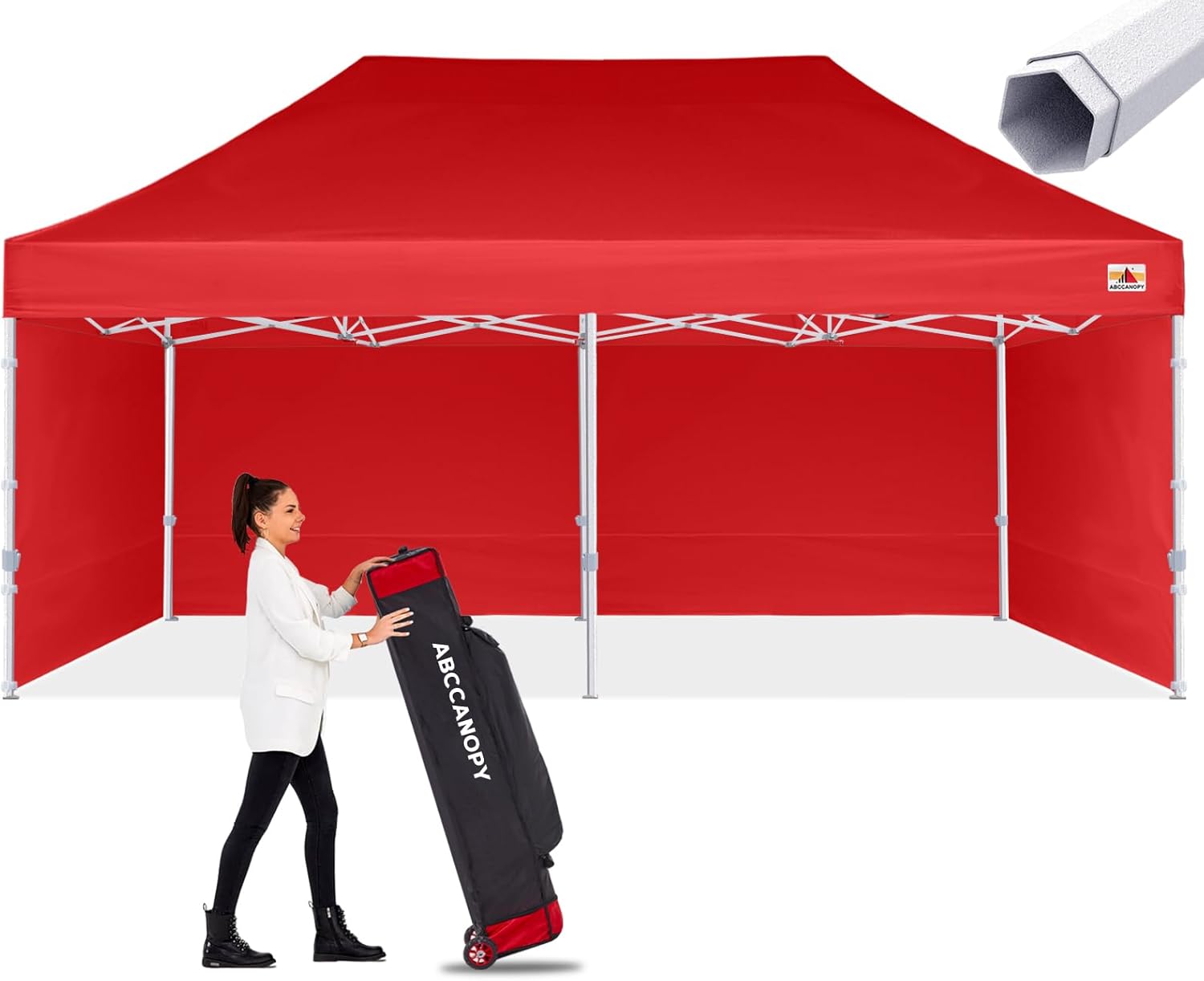 ABCCANOPY Premium Canopy Tent Commercial Instant Shade 10x20 Premium-Series, Red
