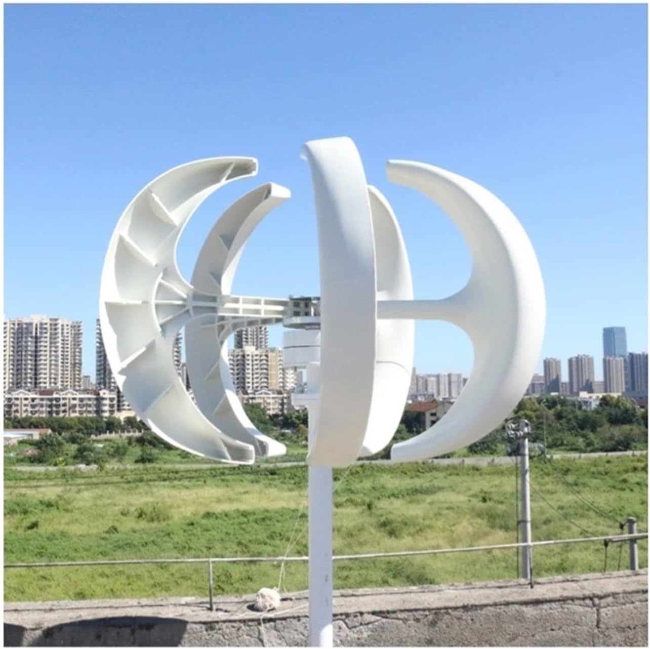 Wind Turbine, 2000W Vertical Wind Turbine 12v 24V 48V Vertical Axis Wind Generator Small Windmill Free Energy for Hybrid Solar Wind System(White,MPPT Controller_12V)