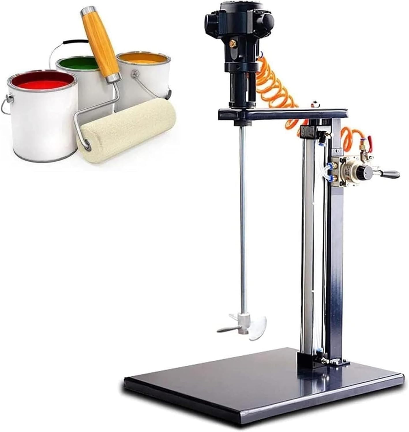 5 Gal/20L Stainless Steel Automatic Paint Stirring Machine,Pneumatic Bracket Mixer,Desktop Vertical Air Agitator