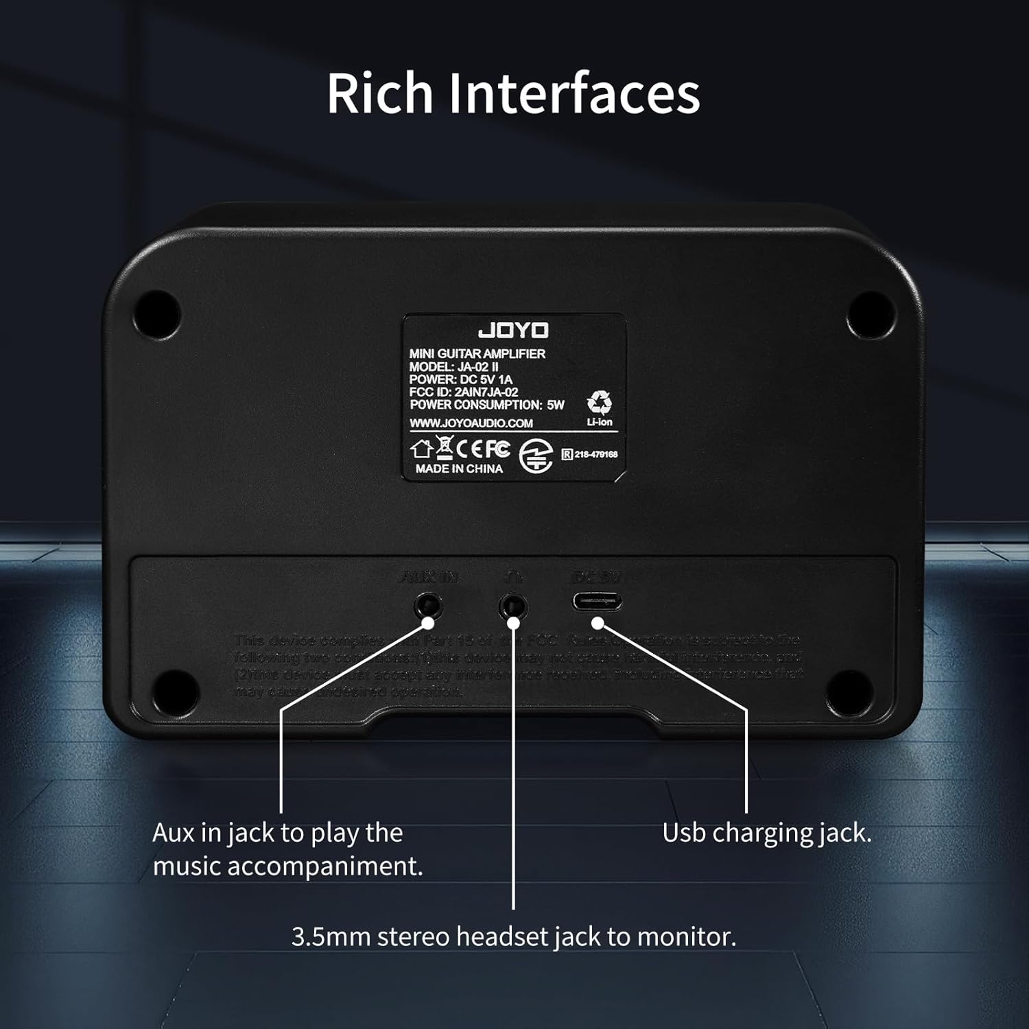 JOYO R-25 Fuzz Pedal Multiple Fuzz Effects Guitar Pedal and JA-02 II Black 5W Mini Guitar Amplifier