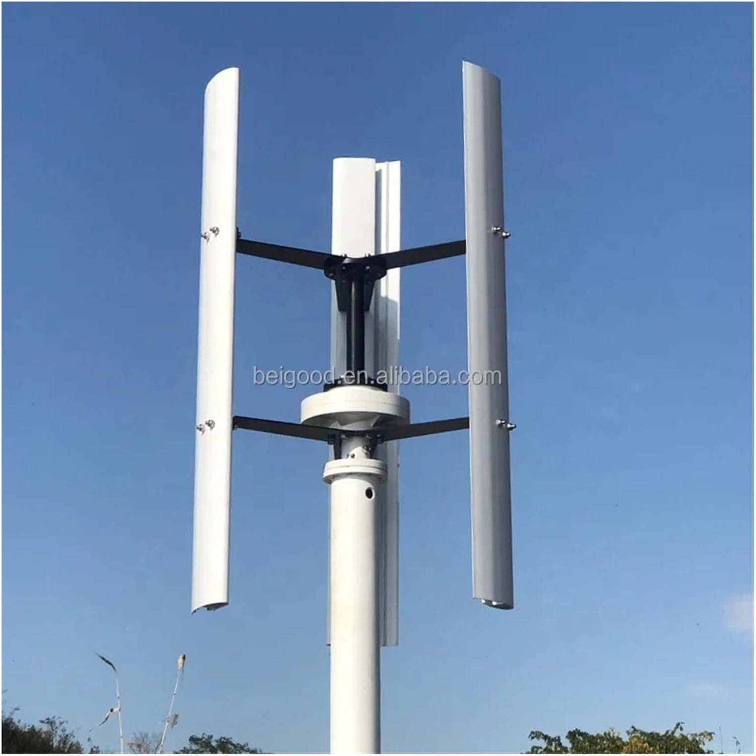 Wind Turbine Generator Kit, Vertical Wind Turbine 8000w 12v/24v/48v Maglev nerator Low Wind Speed Start Free Energy 3 Phase AC Windmill for Home Use for Hybrid Solar Wind System(24V)