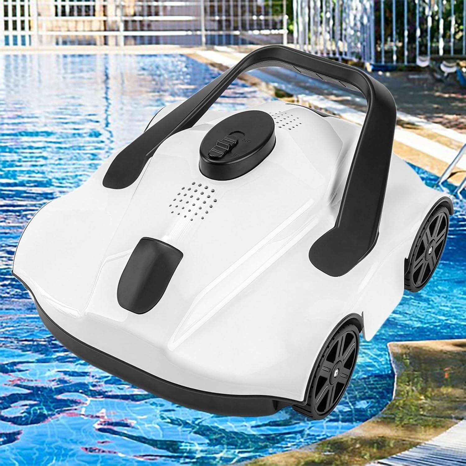 Robot Pool Vacuum for Above Ground Pool, Cordless Robotic Pool Cleaner Dual Motors, 130 Mins Runtime, Automatic Pool Vacuum Cleaner