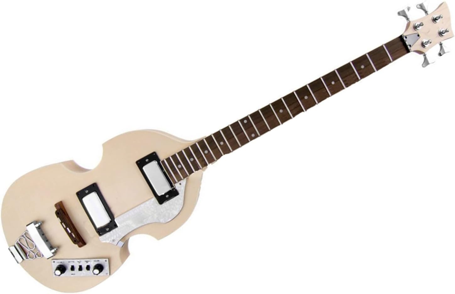 DIY Semi Hollow Basswood with Flamed Mapl Veneer Top Body Electric Bass Guitar Kit