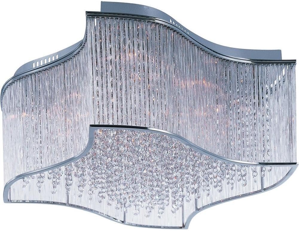 Maxim 39701CLPC Swizzle Crystal Flush Mount 20-Light 500W Halogen, Chrome, 9