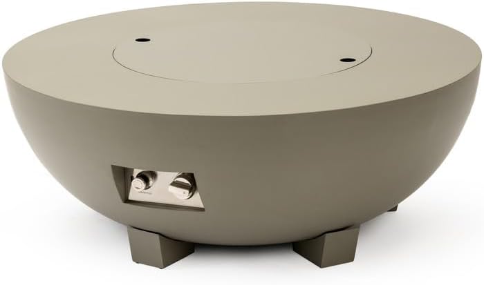 36in Round Metal Fire Pit Offering Easy Ignition System Durable Grey Finish and Practical Conversion to Outdoor Table Function