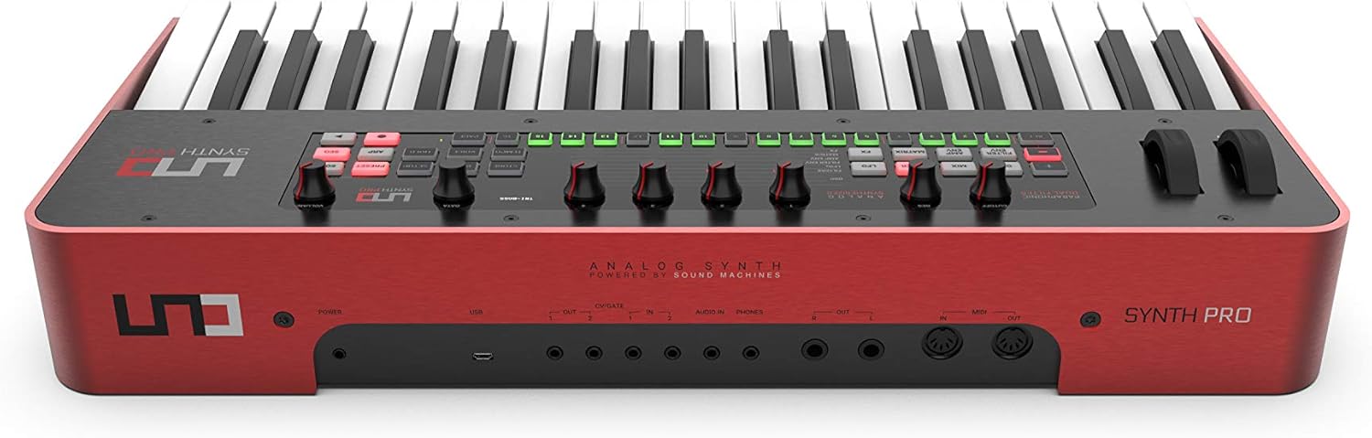 IK Multimedia UNO Synth Pro 3 oscillator monophonic analog synthesizer 37-key synth weighted FATAR keybed, multi-mode filter, arpeggiator, 64-step sequencer, audio input, full USB, MIDI, CV controls