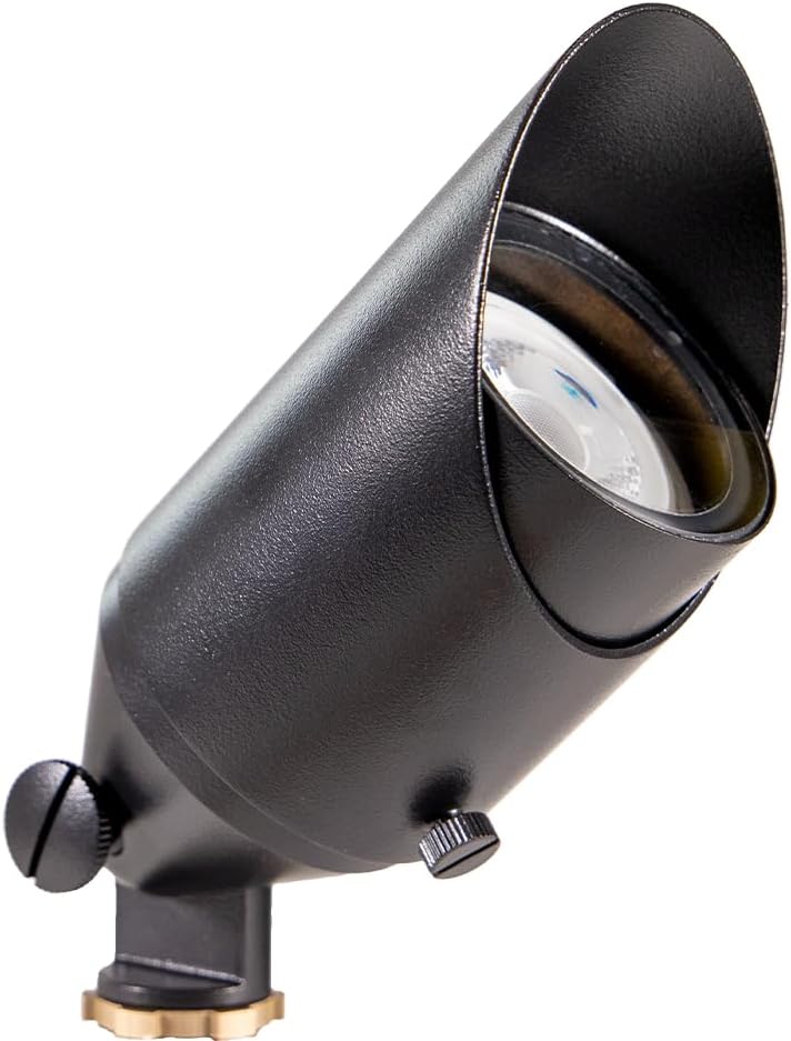 VOLT Top Dog Scotty 12V Cast Brass Outdoor Spotlight (Black) for Low Voltage Landscape Lighting of Yard, Lawn, Garden, Patio, Trees & House