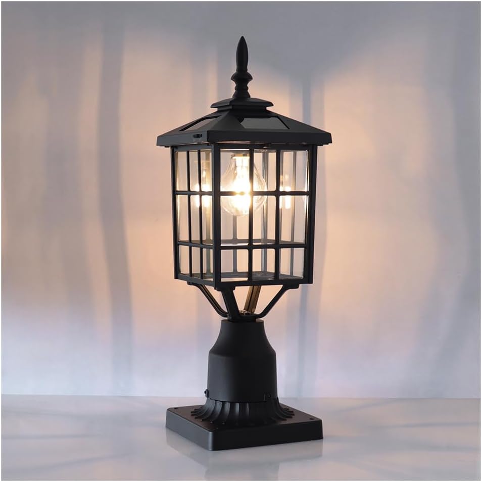 Kemeco ST4224Q-A Solar Post Light Outdoor, Landscape Led Squared Frame Fixture with 3