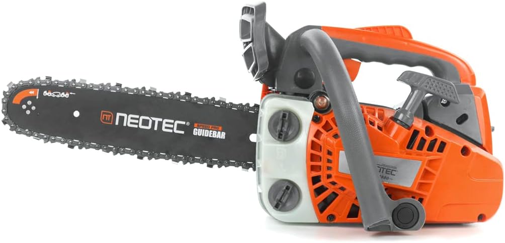NEO-TEC 12 Inch Top Handle Gas Chainsaw 25.4cc 2-Stroke Portable Small Gas Powered Chain Saws Motosierra De Gasolina for Tree-climbing Tree Pruning Wood Cutting Firewood Preparation Yard Maintenance