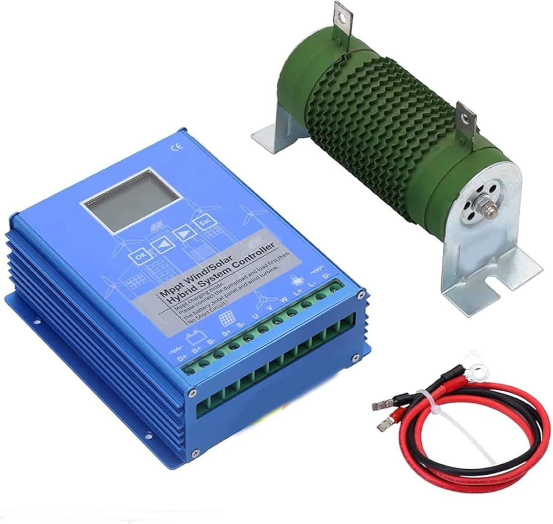 12V/24V/48V 400W/600W/800W Wind Solar Hybrid System MPPT Charge Controller with Dump Load Wind Turbine Generator 400W/600W Solar Panel Auto Regulator,24V/48V-Wind800W+Solar600W
