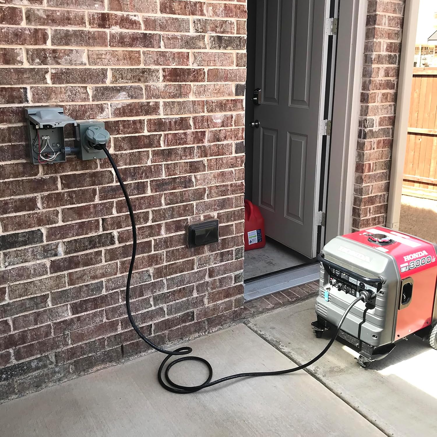 OUTPRIZE Pre-Drilled Generator Inlet Box, NEMA 3R 30 Amp Outdoor Waterproof Power Inlet Box, NEMA L14-30P 4 Prong, 125/250 Volt, 7500 Watts, ETL Listed