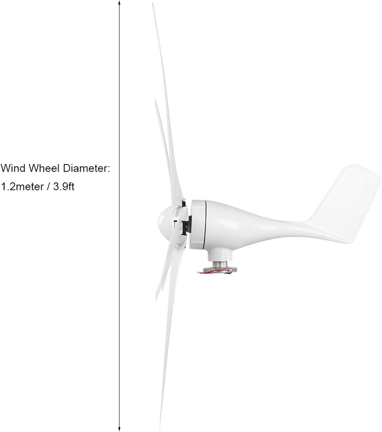 1200W Small Wind Generator Kit 5 Blade Windmill Wind Power Generator with Controller for Marine Home (48V)